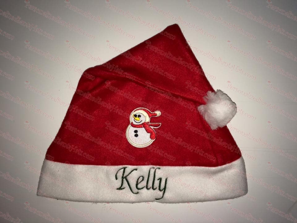 Snow Man Red Scarf Santa Hat