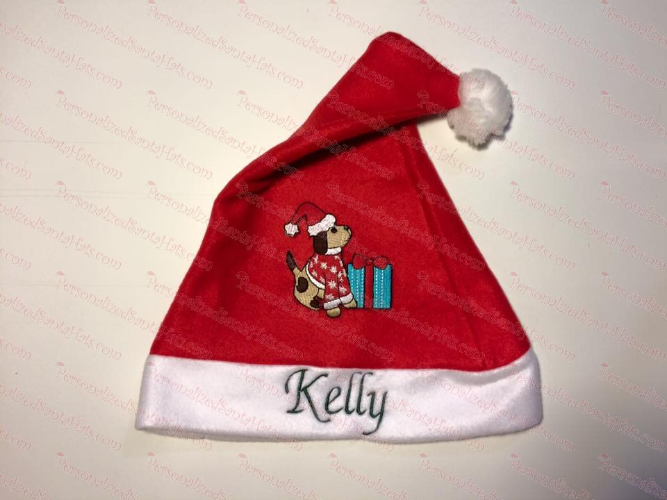 Dog and Present Santa Hat