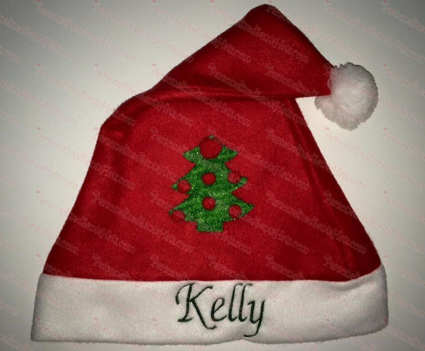 Christmas Tree with Red Balls Santa Hat