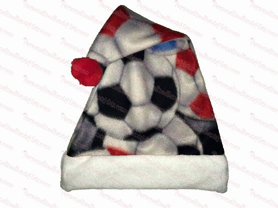 Fleece Soccer Santa Hat