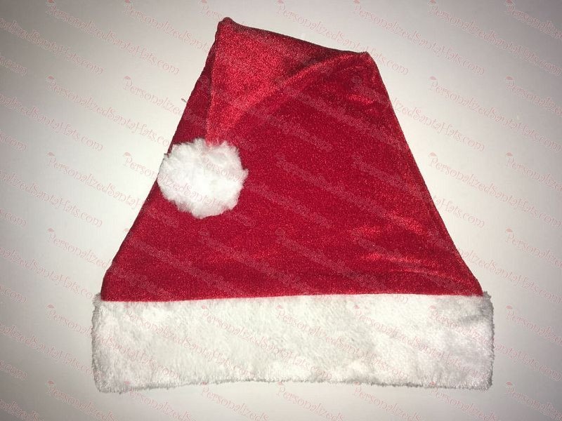 Red Velvet Plush Brim Santa Hat
