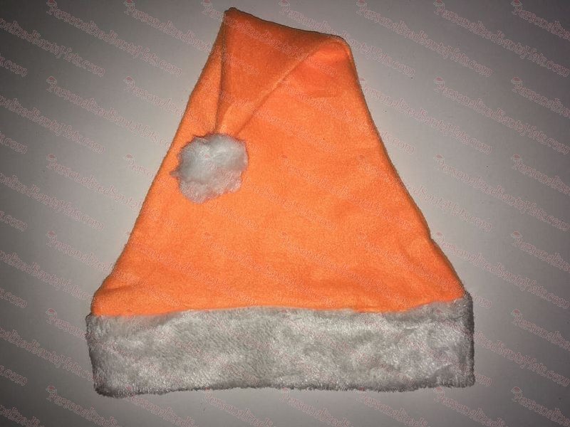 Orange Fleece Santa Hat Plush Brim
