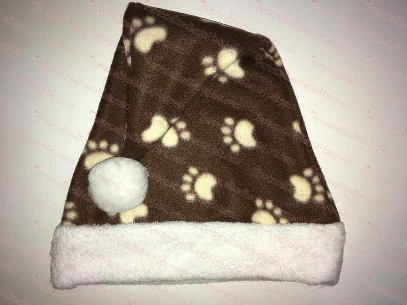 Brown Dog Paws Santa Hat