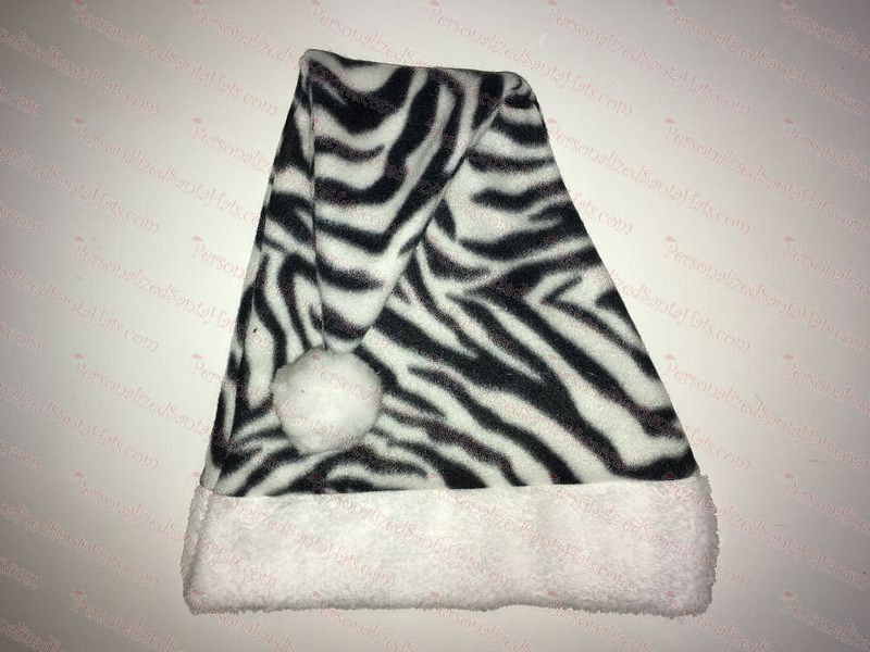 Zebra Print Santa Hat