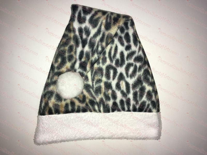 Leopard Print Santa Hat