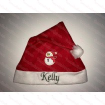 Snow Man Red Scarf Santa Hat