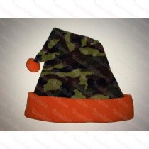 Camo Green and Orange Santa Hat