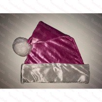 Metallic Pink Fleece Santa Hat