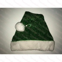 Green Sparkle Santa Hat Plush Brim