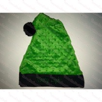 Soft Green Dot & Black Santa Hat