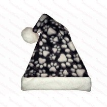Black Dog Paws Santa Hat