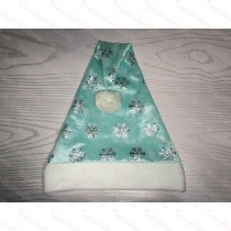 Silver Snow Over Baby Blue Santa Hat