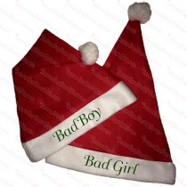 Bad Boy & Bad Girl Santa Hat Combo