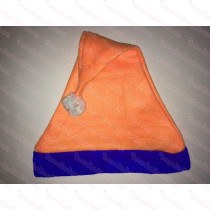 Orange Santa Hat Fleece Blue Brim SSF