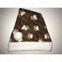 Brown Dog Paws Santa Hat