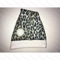 Leopard Print Santa Hat