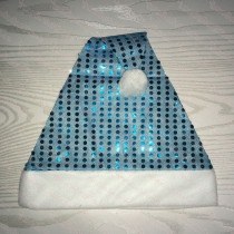 Turquoise Sequin Santa Hat