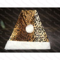 Ski Leopard Plush Santa Hat