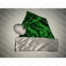 Metallic Green Fleece Santa Hat