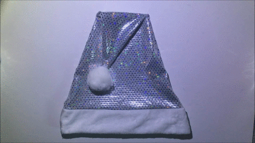 Premium Silver Sequin Santa Hat